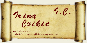 Irina Cvikić vizit kartica